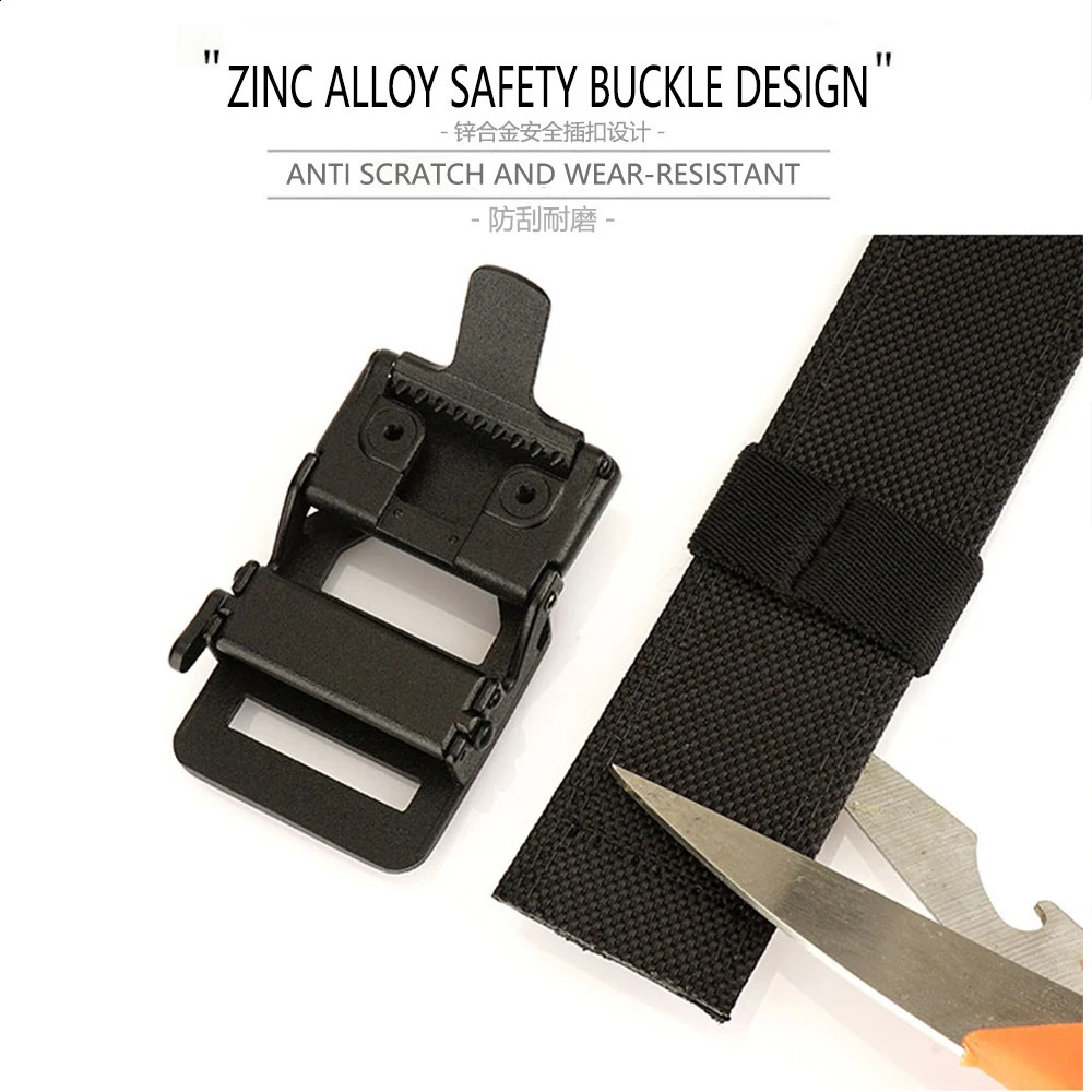TUSHI EDC Hard Tactical Belt for Men Metal Automatic Buckle IPSC Gun Belt 1100D Nylon Military Belt Outdoor Sports Girdle Male 250407