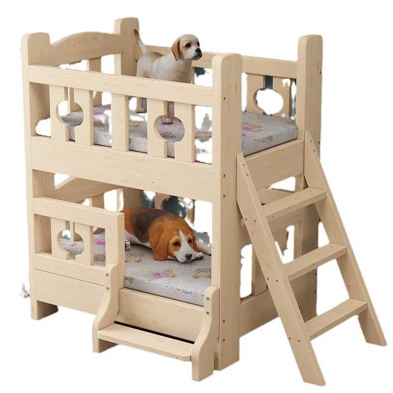 Sturdy wooden bunk bed bungalow cat nest teddy bear nest dog bed cat bed dog supplies for all seasons X250412