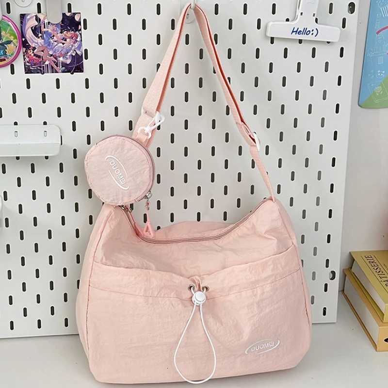 Japan Style Women Crossbody Bag New Casual Nylon Letter Composite Bag Simple Large Capacity Canvas Single Shoulder Tote BagT2511112