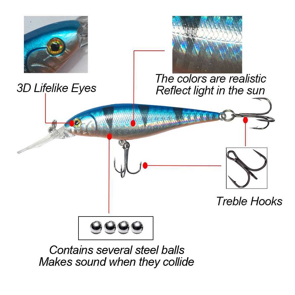 Hercules 10PCS Minnow Fishing Lure 11cm 10.5g Aritificial Wobblers Hard Plastic Baits Diving 2.5-4m Pesca Fish Wobbler Tackle Z250411
