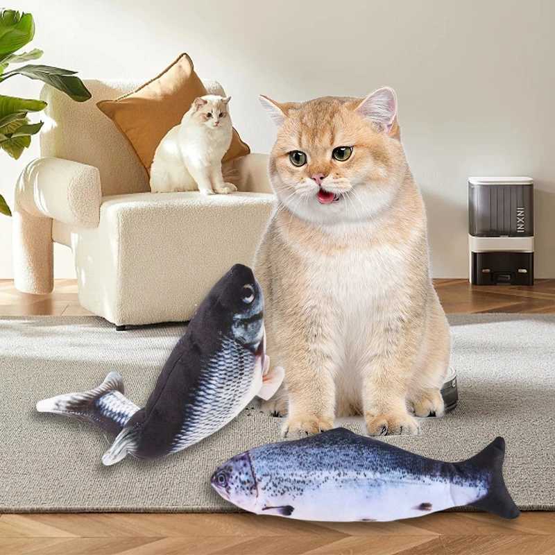 High Quality Cat dog toy fish USB charging electric cushion simulates fish interactive training teeth grinding pet chewing toy T2504012