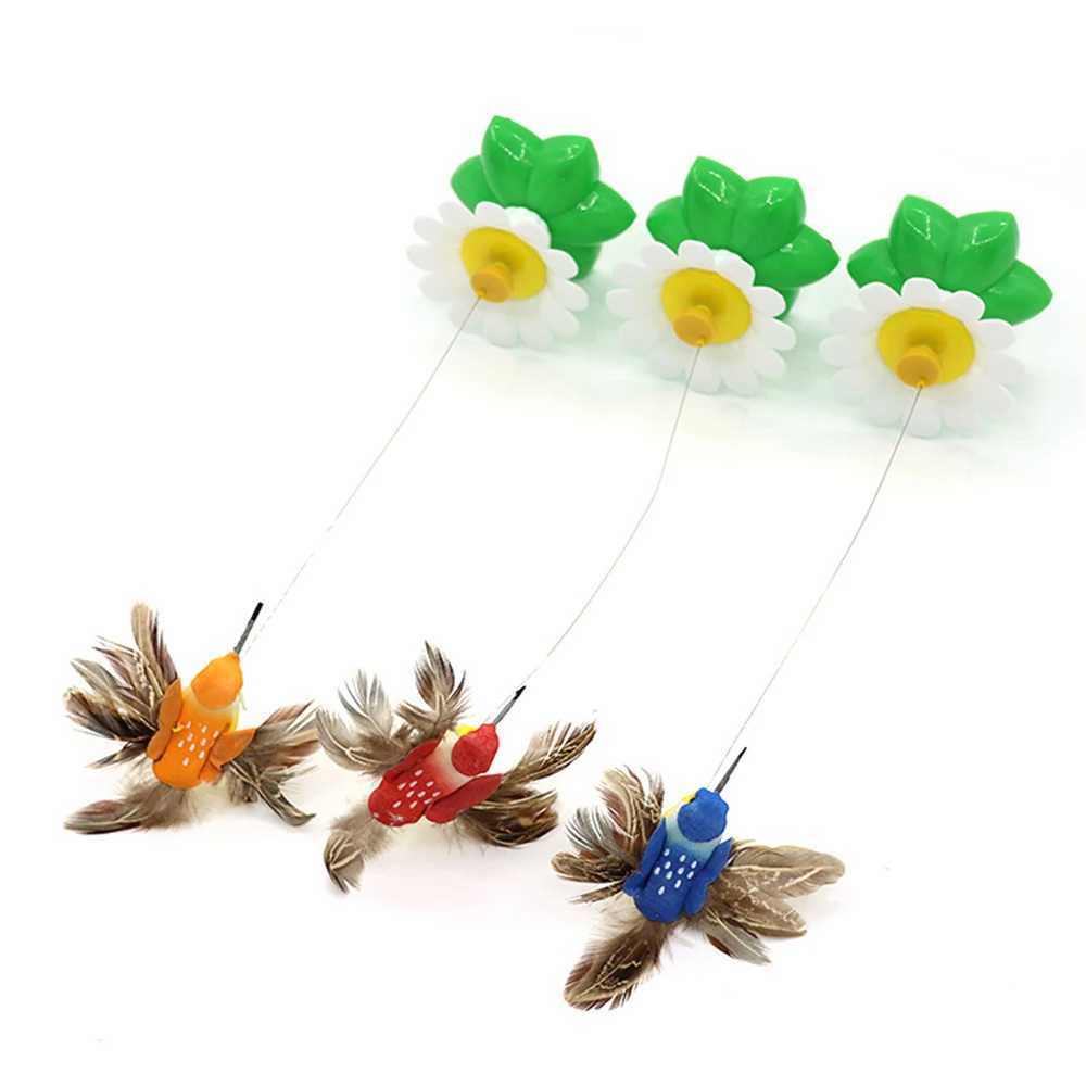 Interactive cat toy with USB charging spinning butterfly noise ball and bouncing fish Y250412