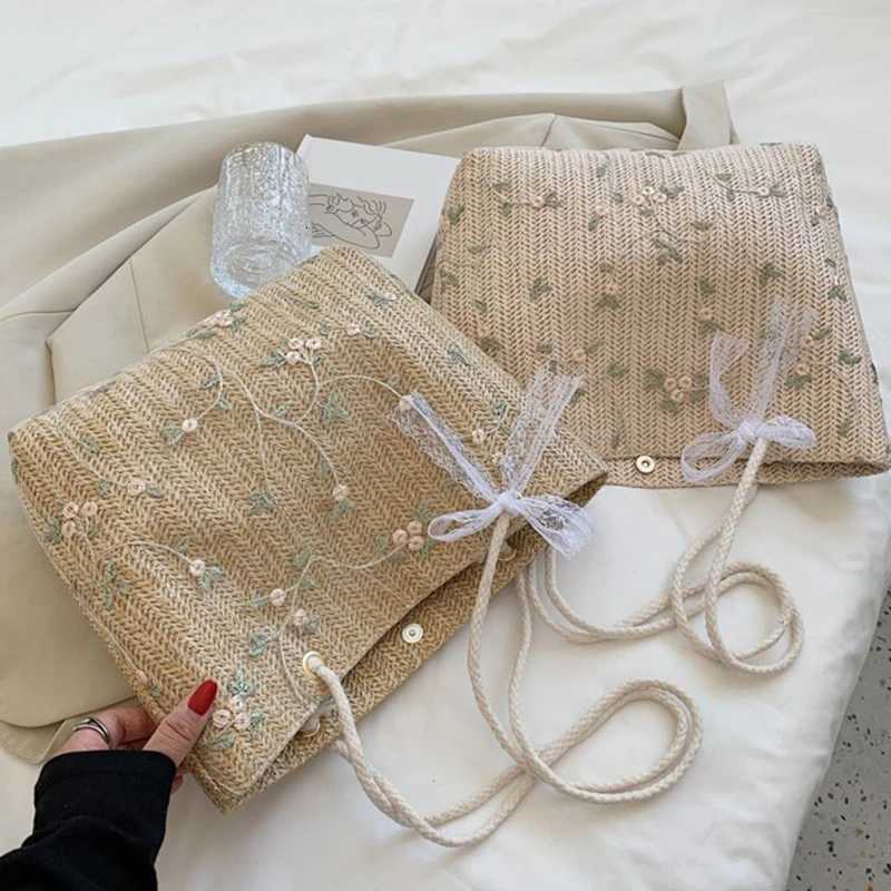 Handbag Women Lace Ins Straw Multi-purpose Single Shoulder Bag Female Fashion Large Capacity Hand Woven Totes For LadiesT2511112