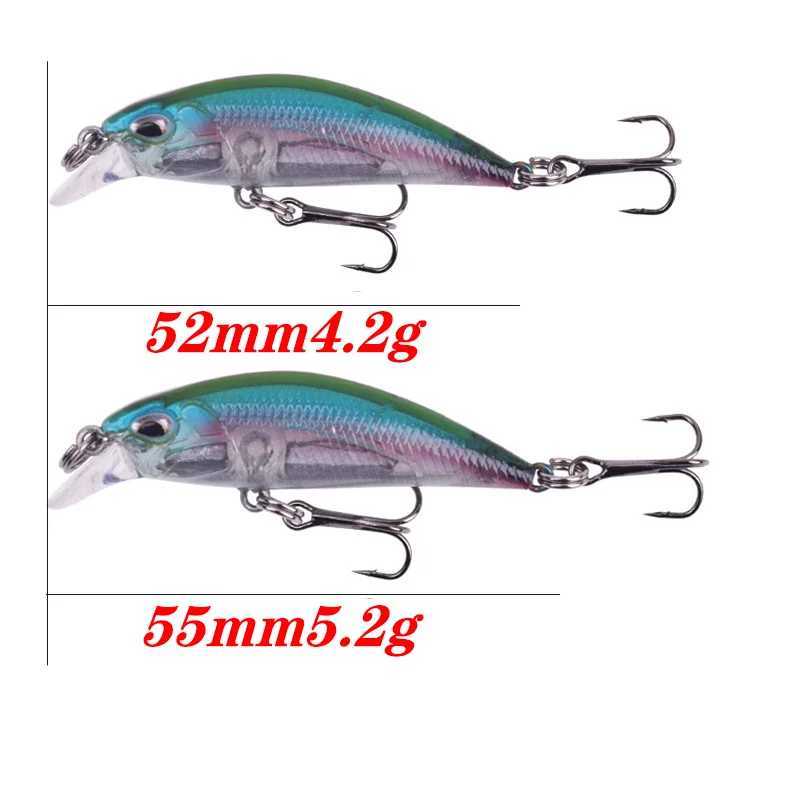 12Pcs Mixed Colors Fishing Lure Set 52mm/55mm Mini Minnow Wobblers Hard Plastic Aritificial Baits Sinking Slowly Pesca Tackle Z250411