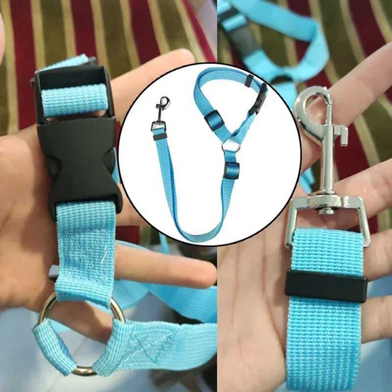 Solid color 2-in-1 pet car seat with nylon lead belt harness adjustable dog harness pet accessories Y250412