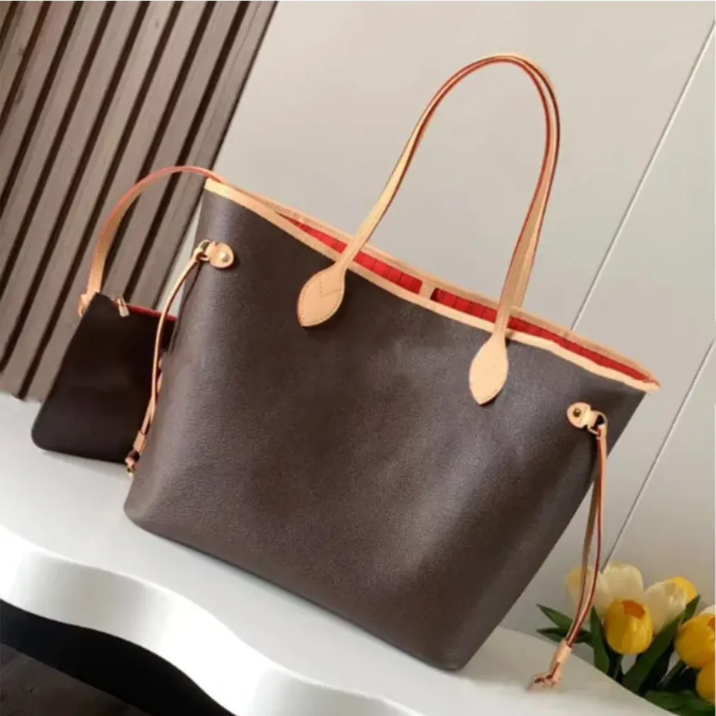 Women Handbag Brown Flower Tote Bags Numbe MM bag Shopping Bag Shoulder Crossbody Purse Fashion Genuine Leather Large Capacity Classic Letter Clutch