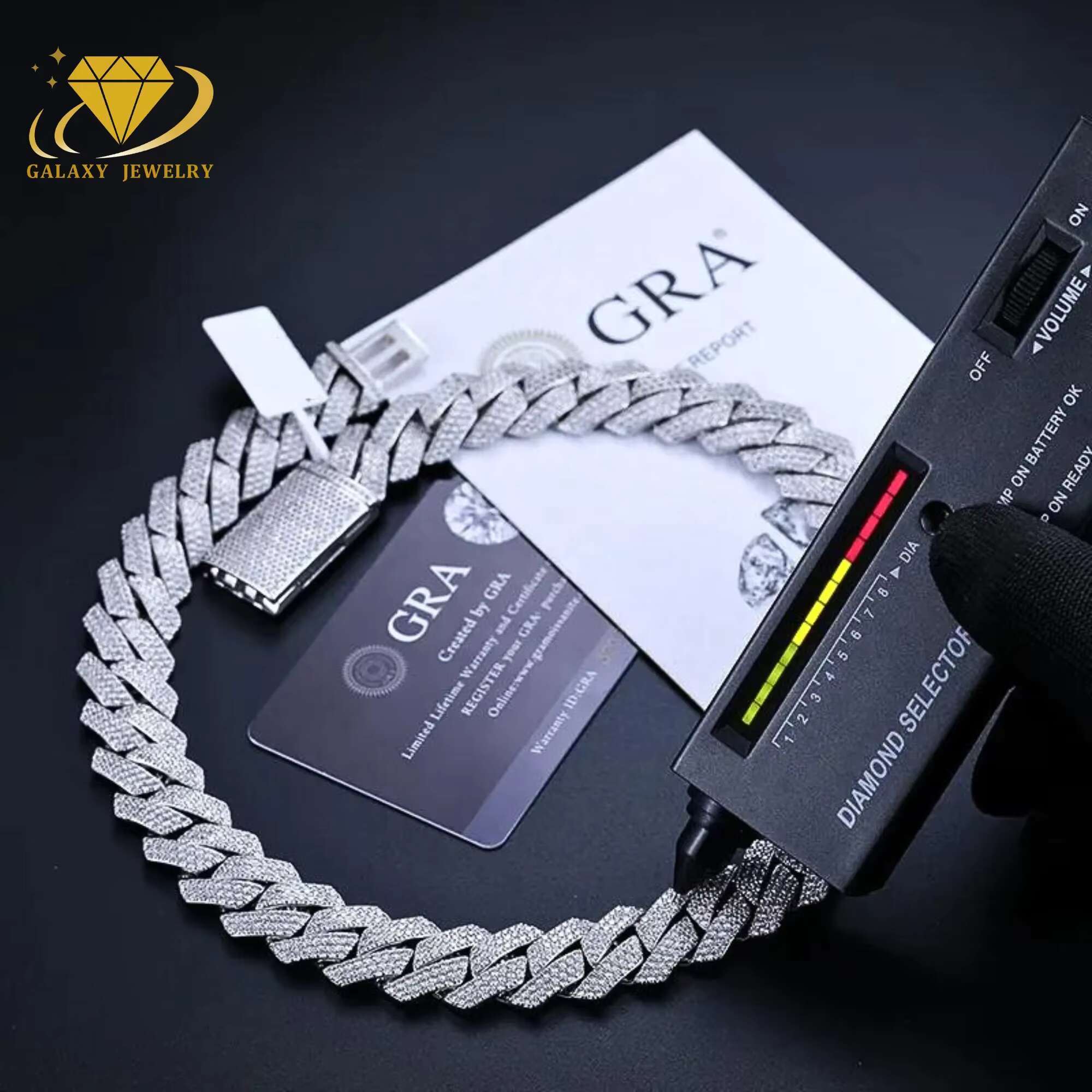 Fine Jewelry 925 Silver Cuban Link Chain Moissanite Iced Out Chain Necklace Miami Cuban Link Hip Hop Cuban Link Chain for Men