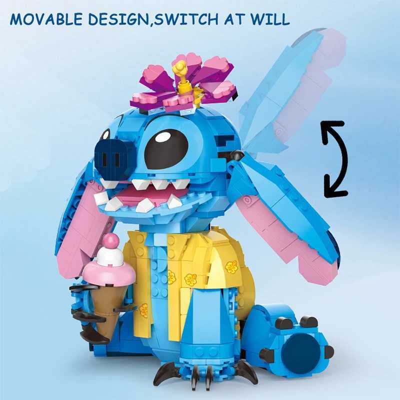Disney Stitch Building Blocks Toys Ear Mobility Children Puzzle Assembly Toys Decorate Girl Boy Birthday Christmas Gift Toys Y2504012