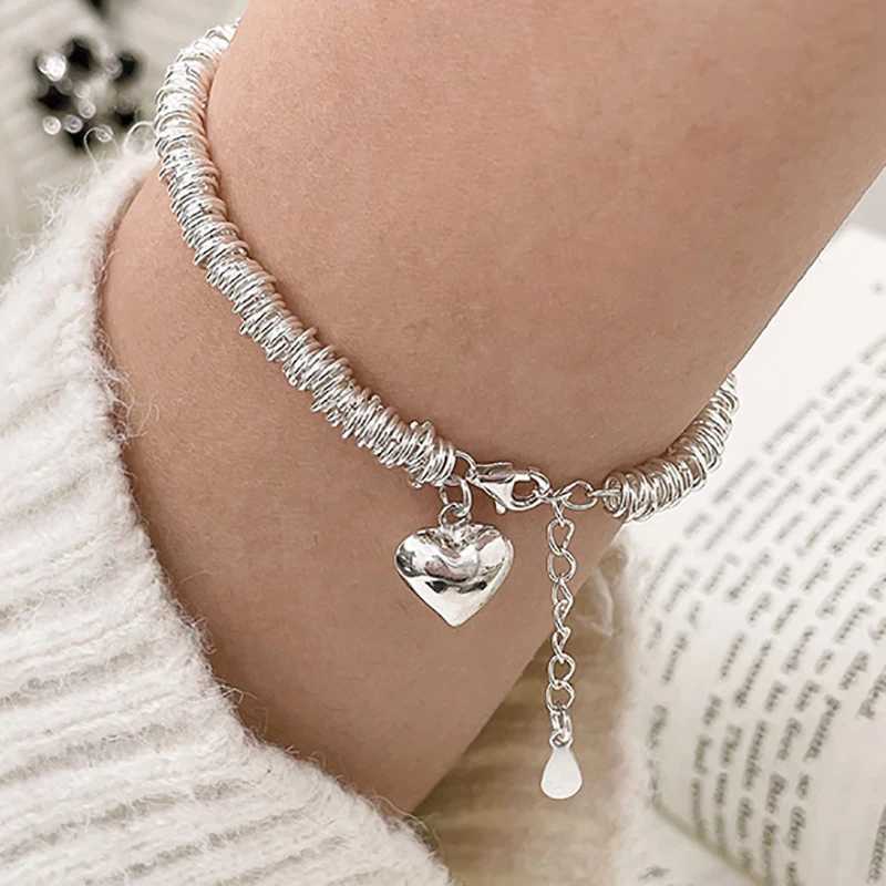 FOXANRY LOVE Heart Punk Brcacelet for Women Couples INS Fashion Creative Vintage Handmade Holiday Beach Accessories GiftsC250411