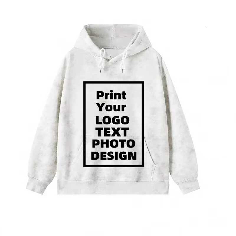 POD customization Customized Printed Men Women Hoodie Loose Hoody Pullover Personality Vintage Tie-dye Hooded Pocket Sweatshirt Custom ImagesT251112