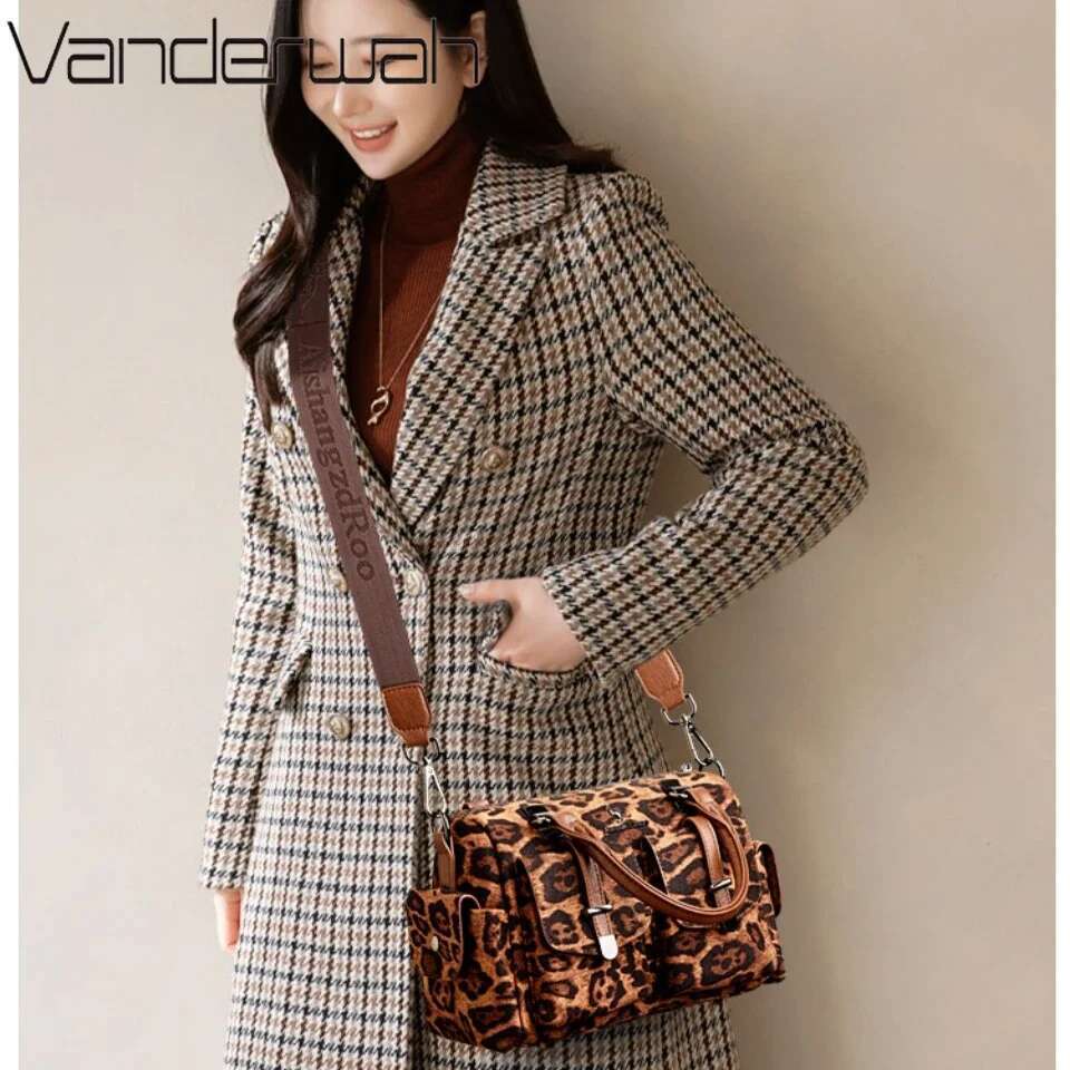 Capacity Leopard Print Ladies Handbags Versatile Messenger High Quality Women's Shoulder Ladies'hand Bags