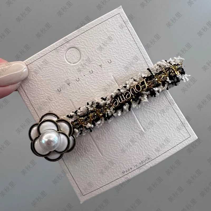 Hair clip with camellia hair clip with pearl shark hair accessory for girls hair decoration Y2504012