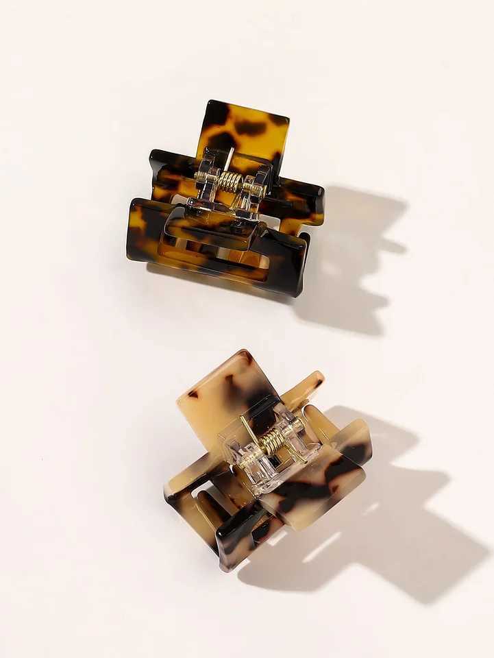 Hair Claw Clip 3 Pack Tortoise Bucket Rectangular Clip 1.34 inch Fashion Mini Womens Hair Clip Y2504012