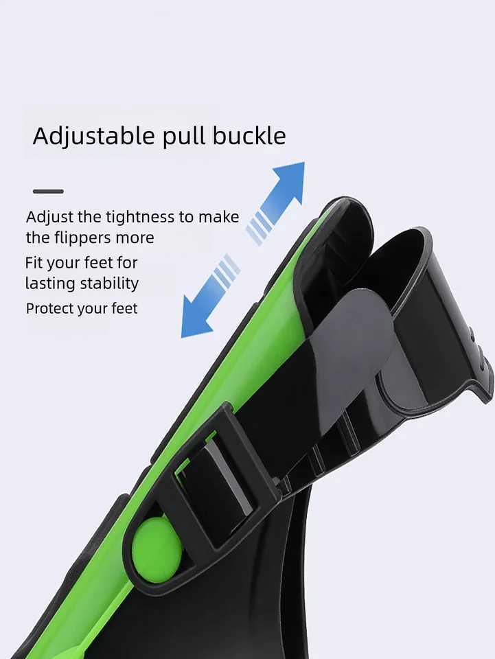 Inflatable fins open heel swimming fins with adjustable buckles travel sized short flap for swimming and diving inflatable finsY250412
