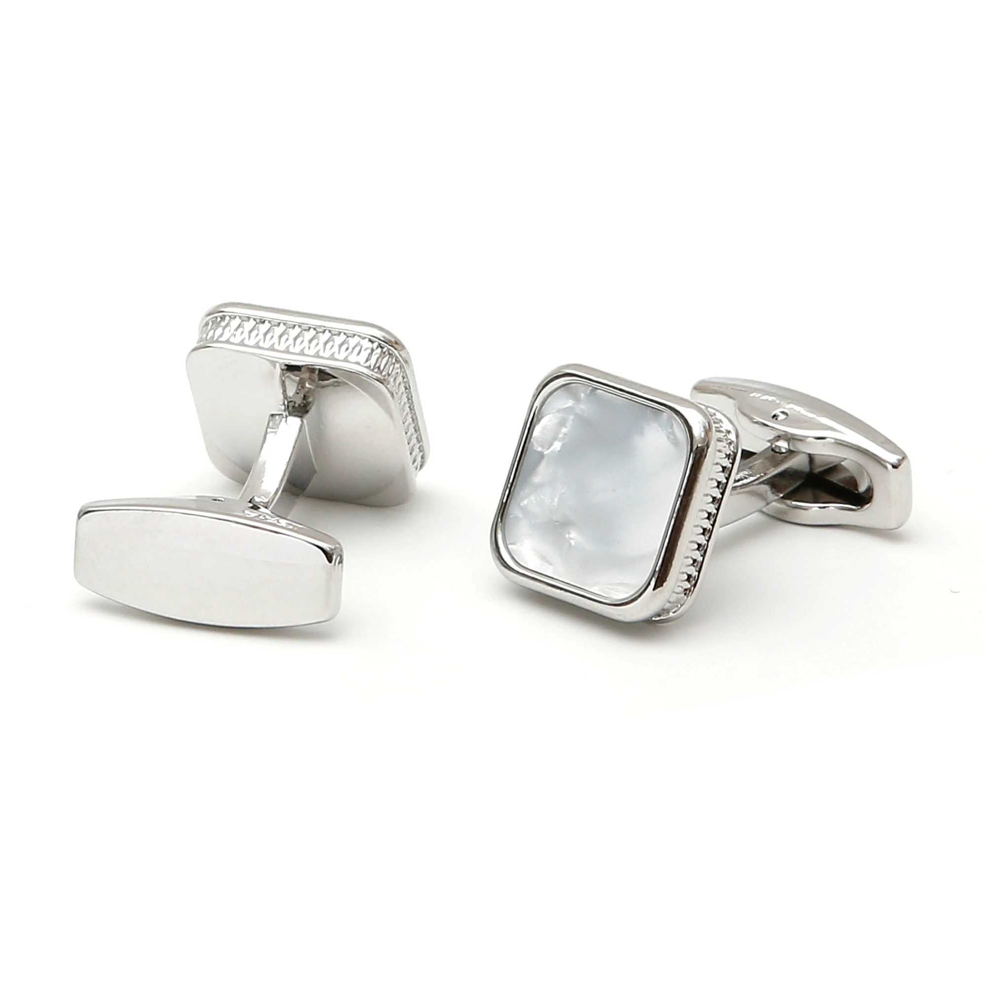 Mens cufflinks XK23031 luxury classic shell square dress shirt cufflinks jewelryT250412
