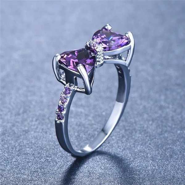 2022 New Zircon Womens Wedding Ring S925 Silver Charm Luxury Crystal Bow Ring Engagement Fashion Jewelry Party GiftXJ250412