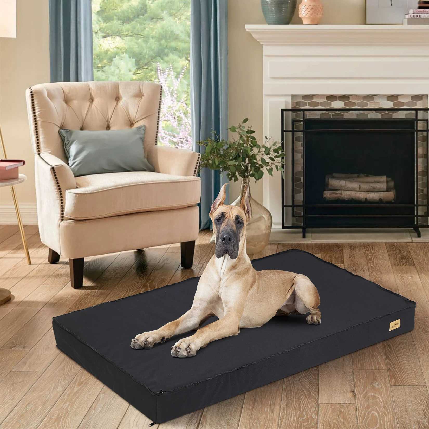 M L XL 2XL Dog Bed Giant Pet Orthopedic Bed Memory foam Base Flat noodles Matte Mat with Washable Cover Waterproof X250412