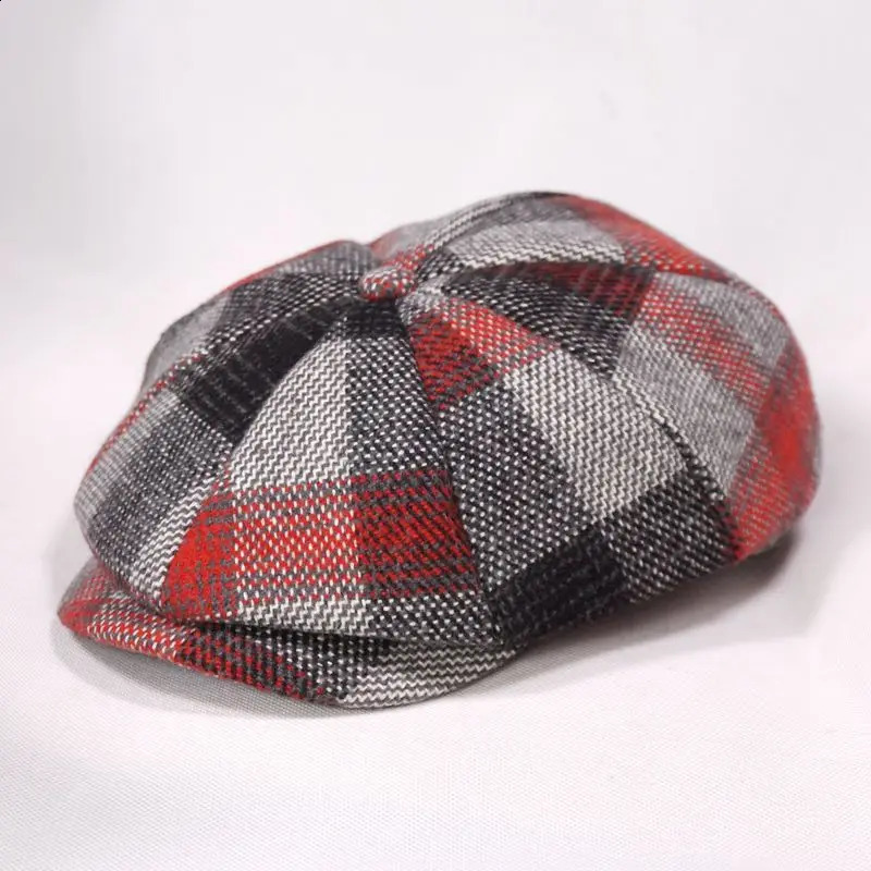2024 Spring Autumn and Winter Octagonal Hat Women Wool Beret Dad Felt Ivy Cap Man Big Size sboy Caps M L XL 250403