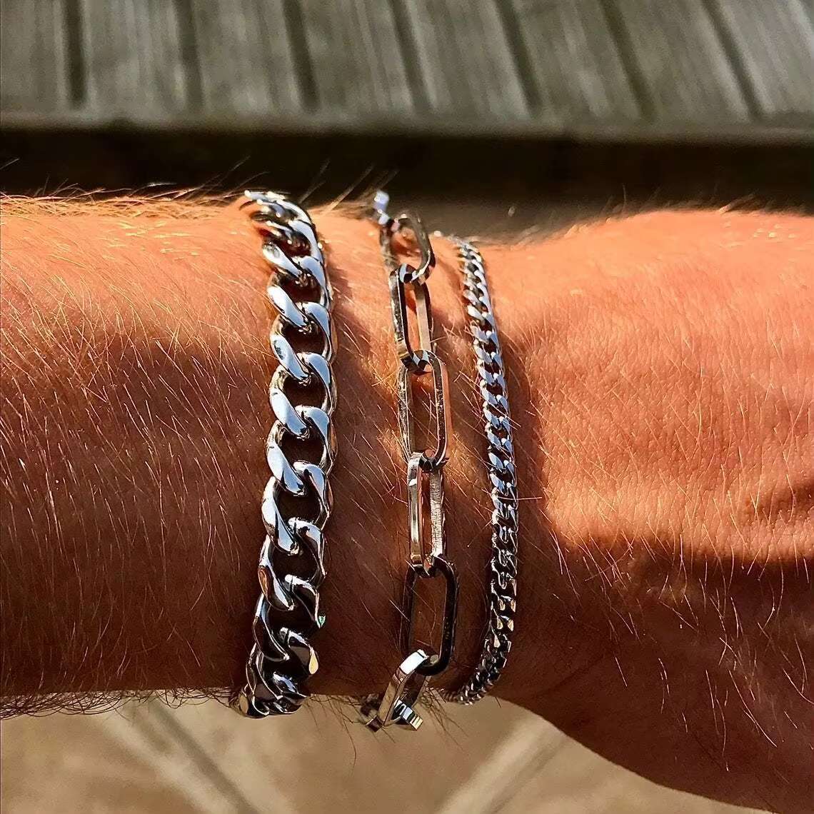 Hot selg Cuban stainless steel 3-11mm wide hip-hop men's and women's chain bracelet jewelry