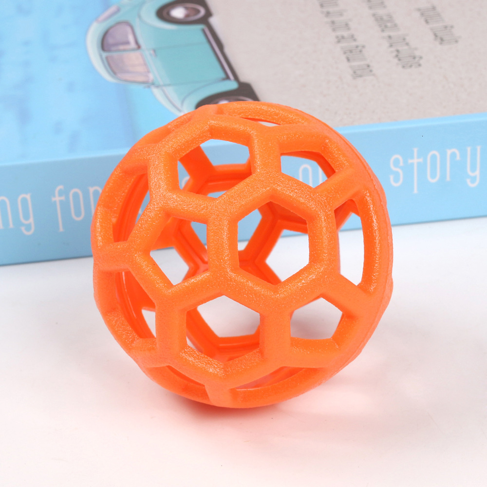 Pet toys bite hard hollow ball TPR plastic ball toy Teddy Shiba Inu Golden Haired Bell Ball Dog toy