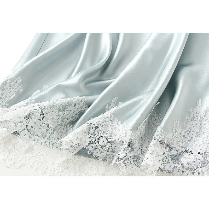 Women Lace Patchwork Satin Long Skirt 2025 Spring Summer High Waist Elegant Fashion Skirts 250411