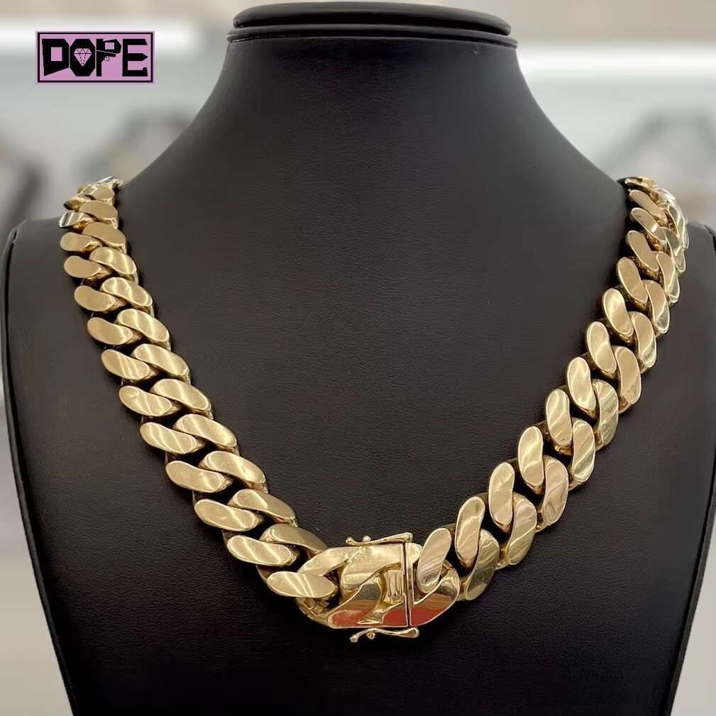 15mm ordinary silicon stone buckle Hiphop sier gold-plated chilled Cuban chain