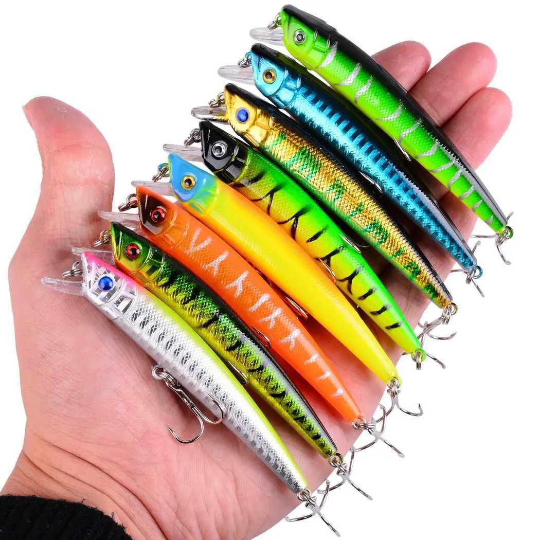 Aorace 8pc Wobblers Fishing Lures 9.5cm 7.7g Minnow Crankbait Pesca Bass Artificial Bait Pike Carp Fishing Lure Set Kit Swimbait Z250411