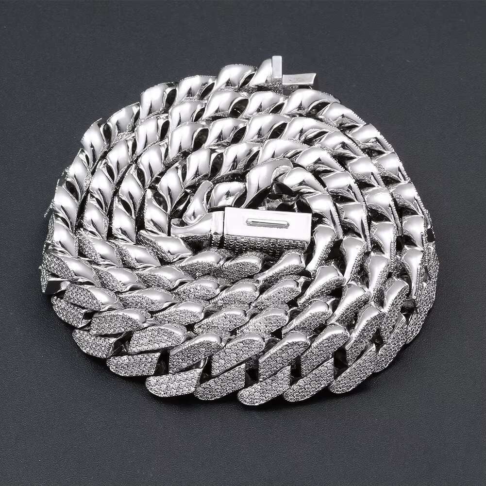 In-Stock Mens 18K Gold-Plated Cuban Chain - Zircon Copper Jewelry for the Distinguished Gentleman