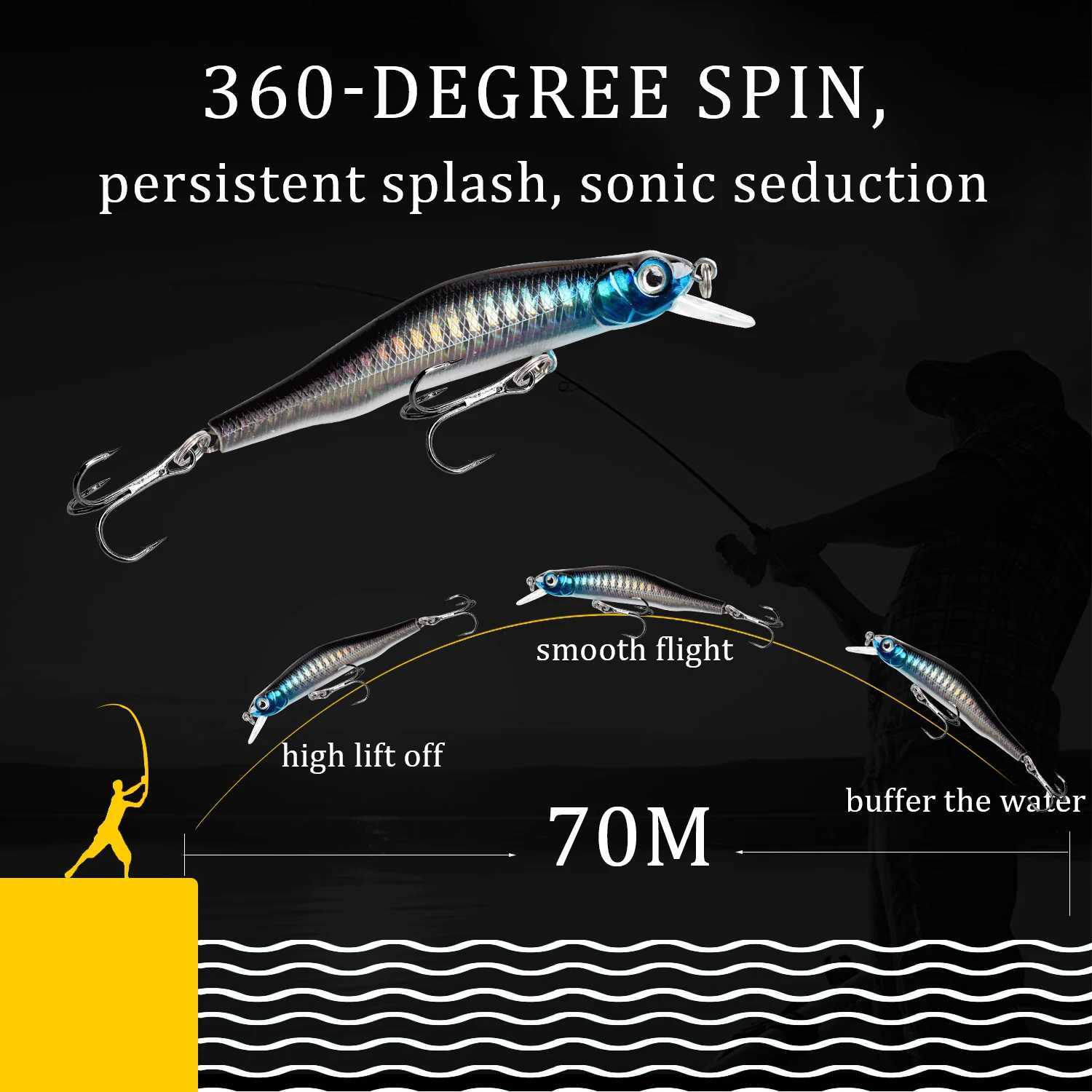 1Pcs Minnow Fishing Lure 90mm 8.4g sinking Far-casting Magnet System Artificial Hard Bait Plastic Wobblers Fishing Tackle Pesca Z250411