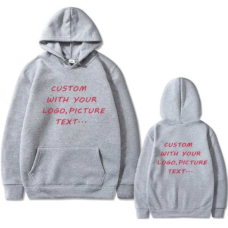 POD customization Custom Wtih Your Own /picture Hoodie Men Women DIY Casual Fleece Cotton Sweatshirt Male All Kinds of Colors Oversized HoodyT251112