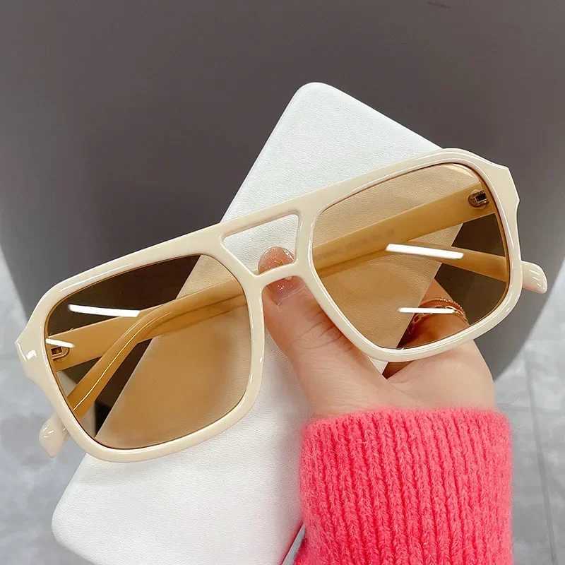 Square Big Frame Sunglasses for Men and Women Lightweight Frame Black Yellow Sun Glasses with UV ProtectionC250411