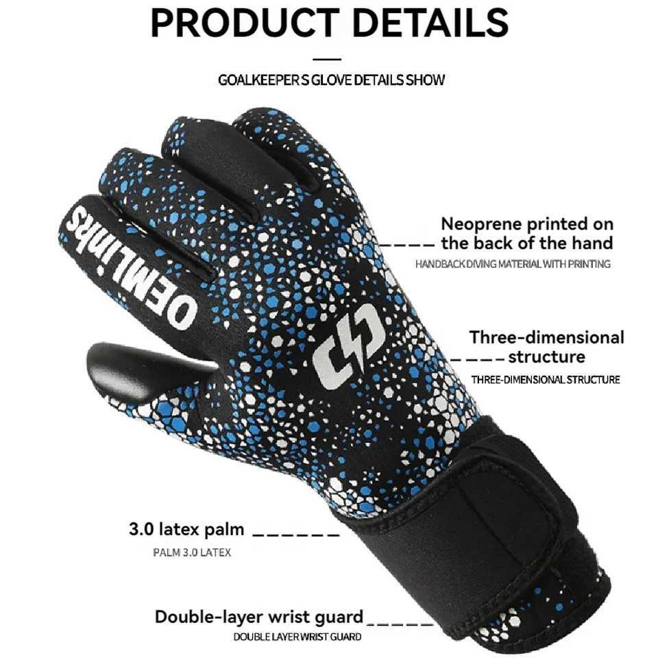 GOBYGO Child Professional Goalkeeper Gloves Football Sports Finger Protect Anti-slip Training Adult Soccer Goalkeeper GlovesW251112