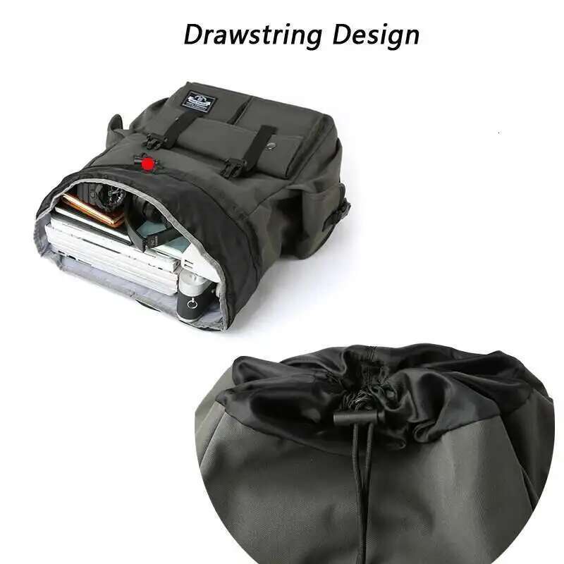 Fashion Drawstring For Men Oxford Waterproof 17.3 Inch Laptop Mochila Large Capacity Travel Durable College Backpack Business