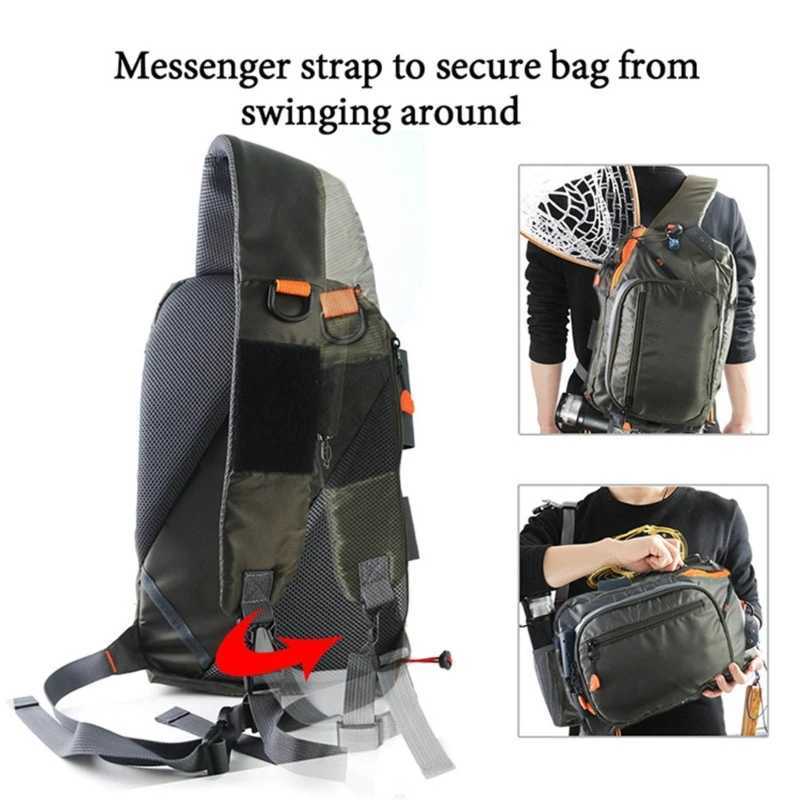 Fly Fishing Slings Pack Crossbody Bag Chest Pack Fishing Tackle Storage Shoulder Bag for Freshwater or Saltwater Fishing Z250411