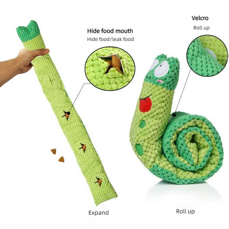 High Quality Dog Feeder Interactive Toy Indestructible Plush Sound Squeak Puppy Toys For Resistant Foldable Snail Dogs Pet Supplies T2504012