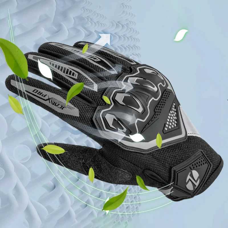 Lightweight Comfortable Summer Motorcycle Gloves Full Finger Touch Screen Compatible Unisex for Moto Riding and Cycling GuantesW251112