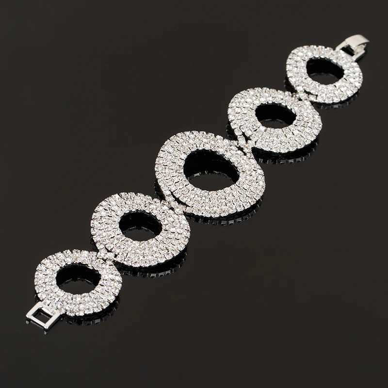 Charming bride wedding bracelet for women crystal Shiny rhinestone Wide fashion Bracelet Princess more style Jewelry B3001C250411
