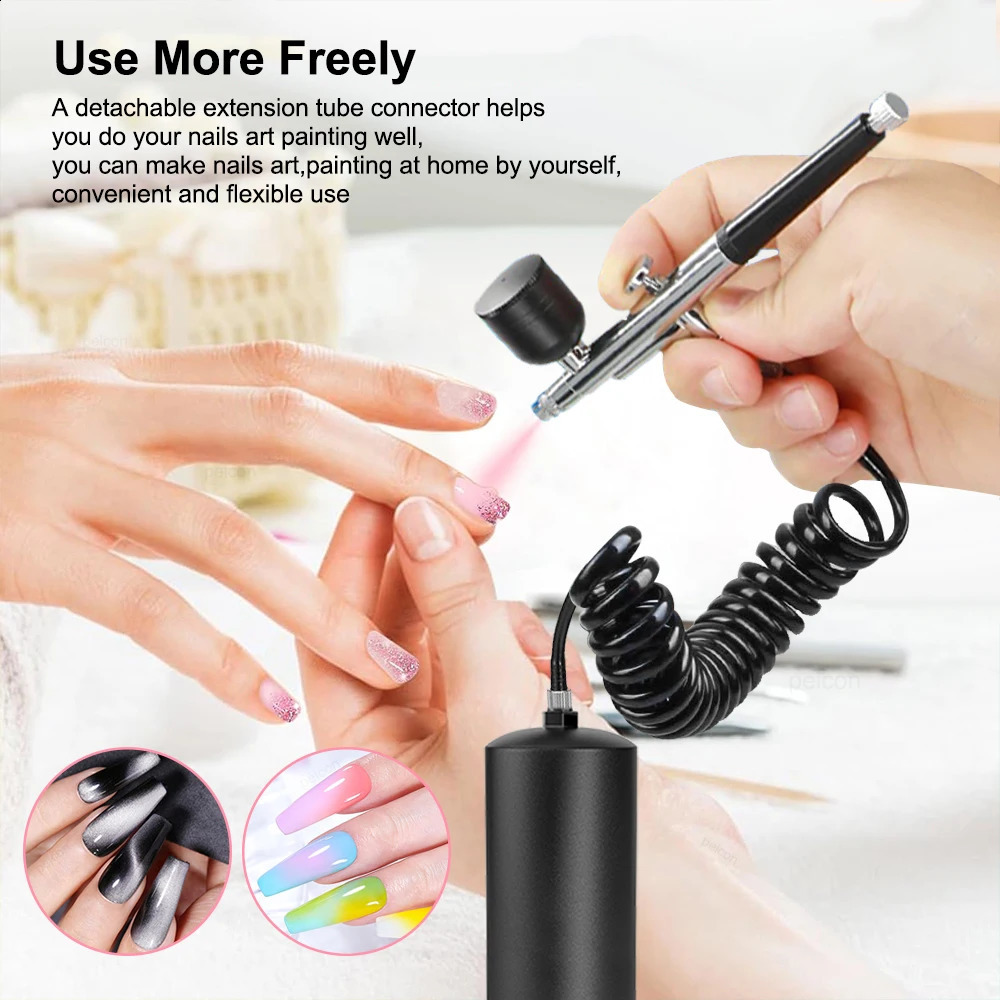 Airbrush Nail with Compressor Portable Airbrush Nails with Compressor Air Brush for Nails Art Painting Cake Crafts Nails Spray 250409