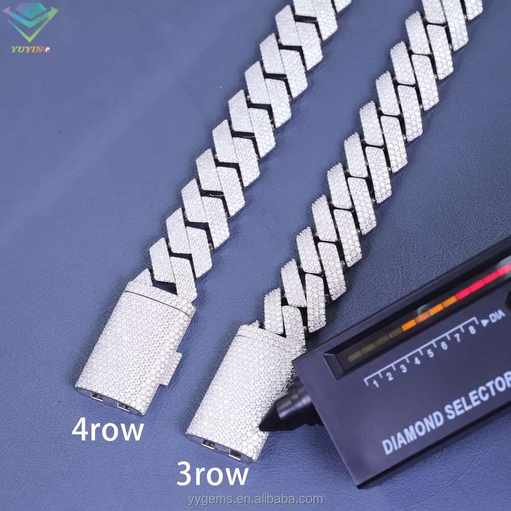 Hot Selling Heavy Weight Cuban Link Chain 20mm Wide S925 Silver Chain Hip Hop Necklace VVS Moissanite Cuban Chain Fine Jewelry