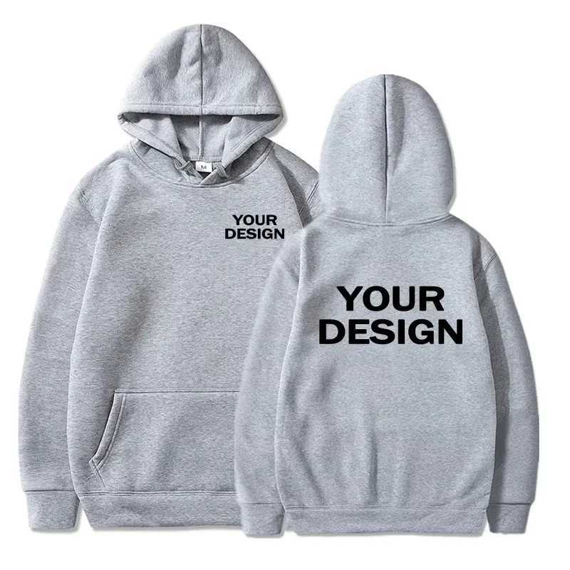 POD customization 2025 Custom Prints Mens Womens Hoodies Loose Casual Wear Solid Color Hoodies Long Sleeve Hooded Personality Streetwear SweatshT25111
