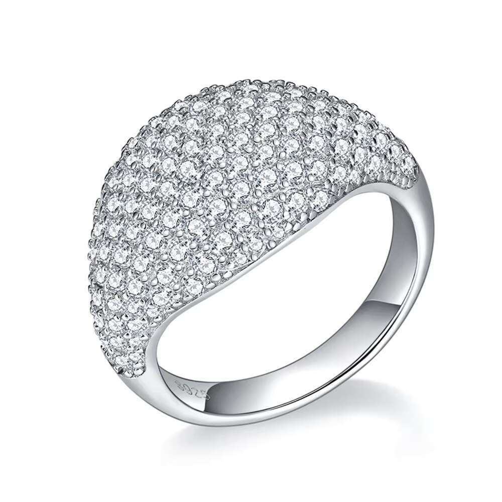 Factory Wholesale High Quality Iced Out Hiphop Ring D Color Vvs White Moissanite Diamond S925 Sterling Silver Ring