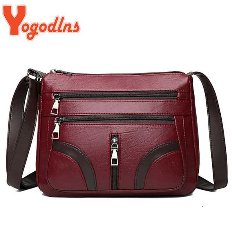 Yogodlns Vintage Shoulder Bag For Women PU Leather Crossbody Bag Multifunction Messenger Bag Small Square Bag Mommy Handbag sacW251112