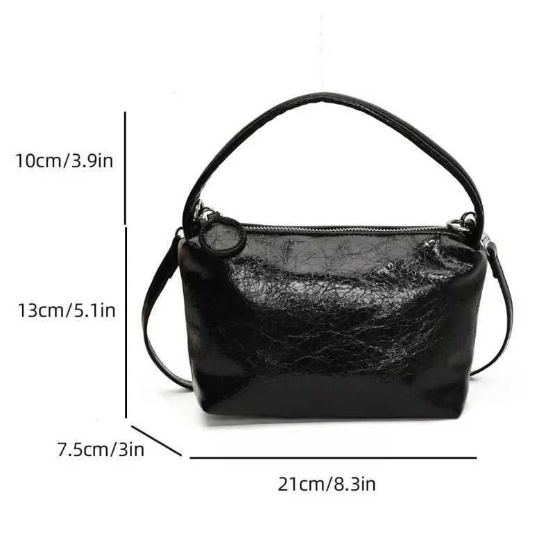 Golden Sier Leather Cross Body Bag for Womens Luxury 2024 Y2k Korean Fi Underwear Shoulder Bag for Womens Bucket Handbag BrandXJ250412
