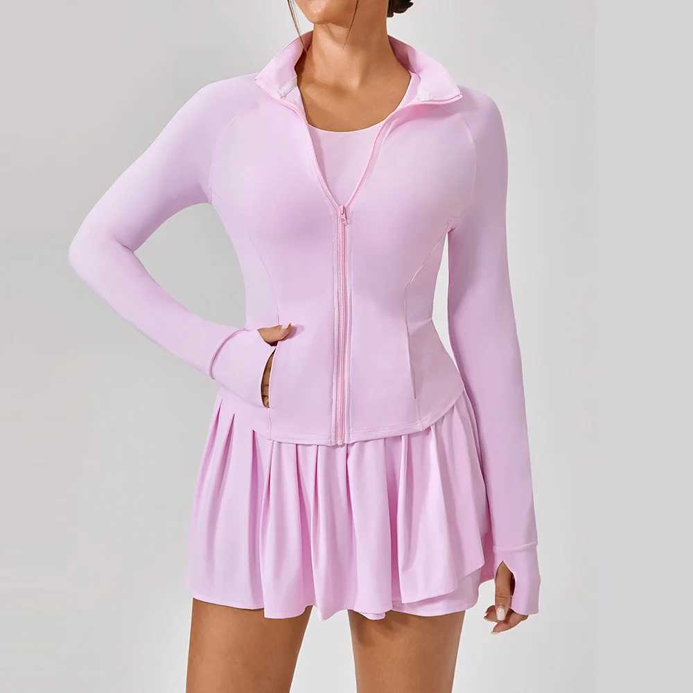 Yoga Set 2 Pcs Women Outdoor Sports Running Gym Set Tennis Suit Slim Elastic Golf Fitness Skirt Sunscreen Long sleeved Clothes J251112