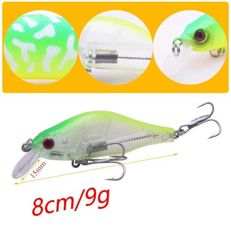 1 Pc Minnow Fishing Lure 8cm 9g Crankbaits Wobblers Perch 3D Eyes Artificial Hard Bait Pike Carp Bass Floating Swimbait Pesca Z250411