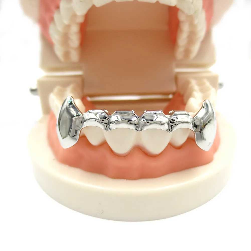 Topgrills Square Teeth Set Gold Galvanized Half Teeth Dracula Vampire Square Teeth W250412