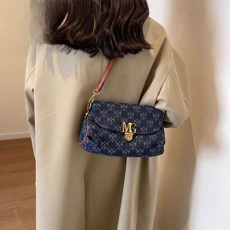 2025 New Womens Casual Denim Underarm Bag - Niche Design Commuter-Friendly Shoulder/CrossbodyW251111