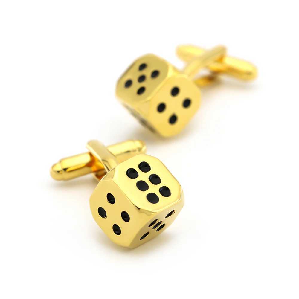 Mens casino cufflinks made of high-quality brass material and designed with golden dice. Wholesale and retail of cufflinksT250412