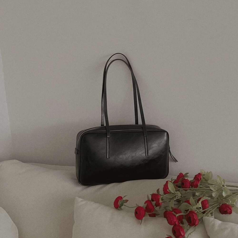 Designer Bag Jenny&Dave French Retro Texture Oil Wax Cowhide Underarm Fashion Medieval Style Boston Large Capacity Shoulder Bag Women