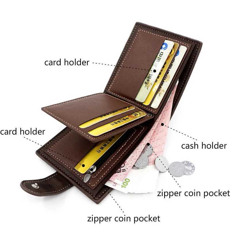 New mens wallet ultra-thin card holder PU leather name printing mens wallet mini photo holder three fold bag frosted mens wallet Z250411